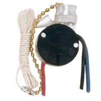 Satco 3 Speed Metal Pull Chain 2 Circuit Brass Plated Ceiling Fan Switch