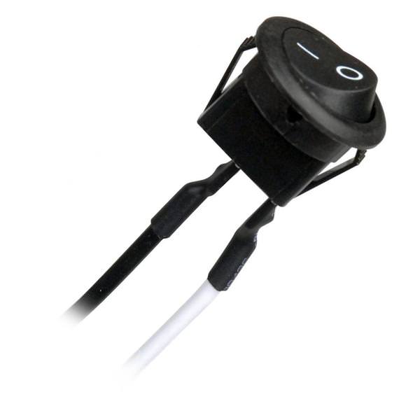 On / Off 2 Circuit Snap-In Bushing Black Round Rocker Switch