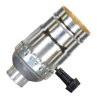 Satco 3 Way Screw Terminal 1/4 IPS Nickel Turn Knob Socket with Removable Knobs