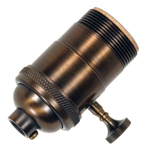 3 Way 1/8 IPS - Screw Terminal - Dark Antique Brass Cast Socket