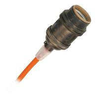 Satco 10' Medium Base Uno Ring Dark Antique Brass Corded Socket