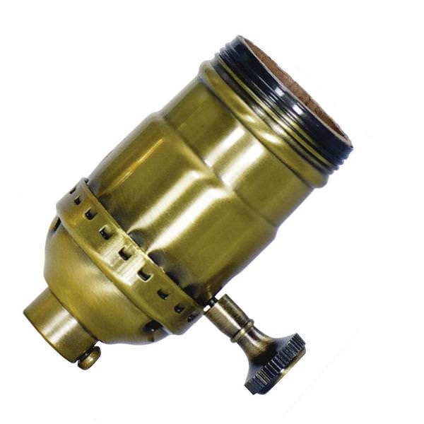 3 Way Screw Terminal 1/8 IPS Antique Brass Turn Knob Socket