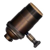 Satco Full Range 1/8 IPS Screw Terminal Dark Antique Brass Turn Knob Dimmer Socket