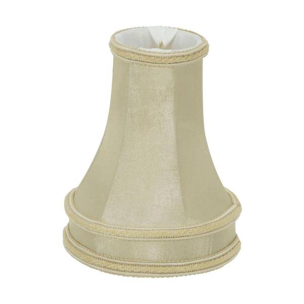 4" Beige Leather Look Clip On Shade