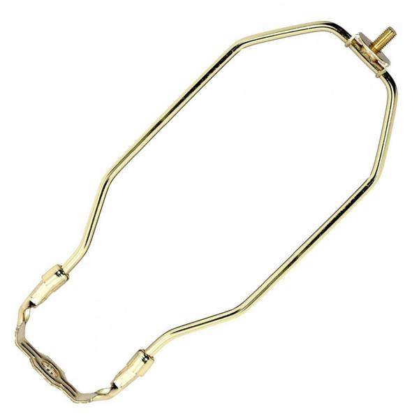 9" Polished Brass 1/4-27 Steel Light Duty Harp