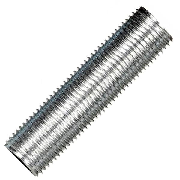 3" 1/8 IP Zinc Plated Silver Steel Nipple