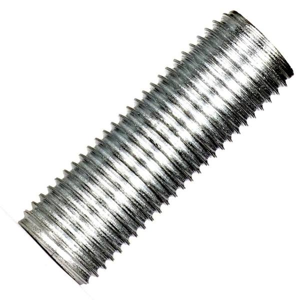 1.5" 1/4 IP Zinc Plated Silver Steel Nipple