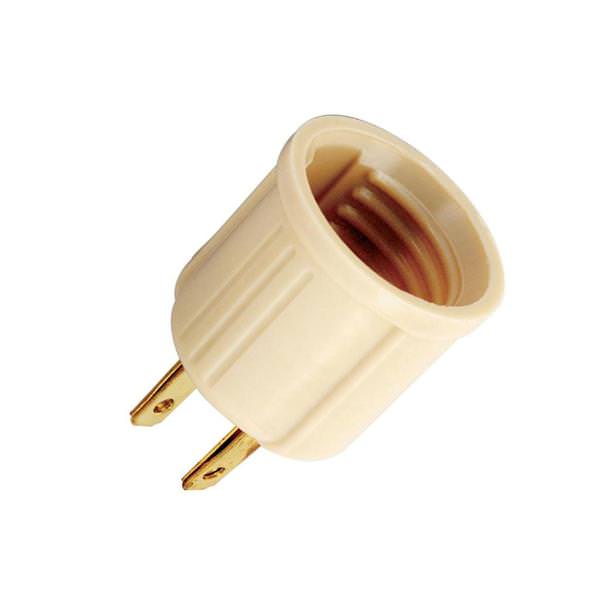 Medium Base Ivory Polarized Socket Outlet