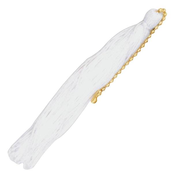 5" White Tassel with Beaded Chain