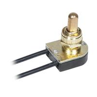 Satco On-Off Single Circuit Brass Plated Metal Push Switch