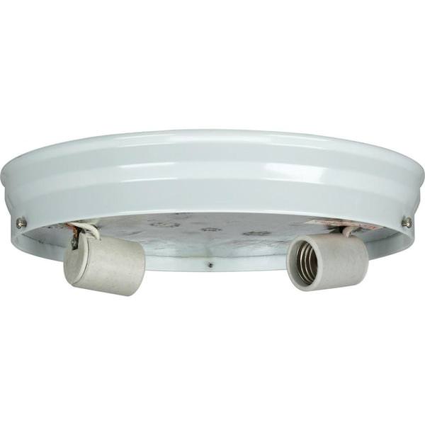 10" 2-Light White Ceiling Pan