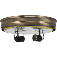 Satco 10" 2-Light Antique Brass Ceiling Pan