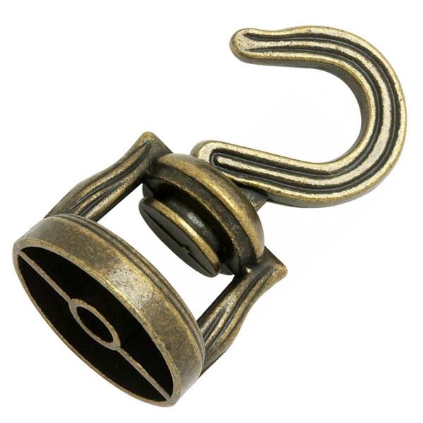 Die Cast Revolving Antique Brass Plated Swivel Hook
