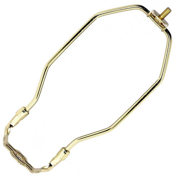 8" Heavy Duty Polished Brass Steel Lamp Harp
