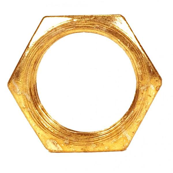 0.5" 1/8 IP Brass Plated Steel Locknut
