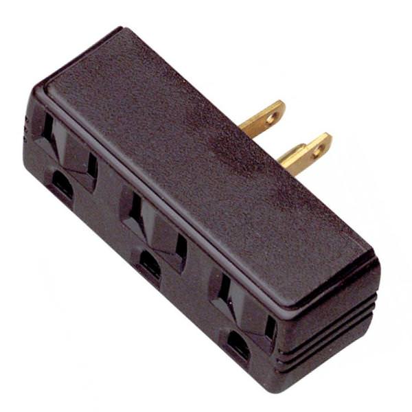 Brown Single To Triple Adapter