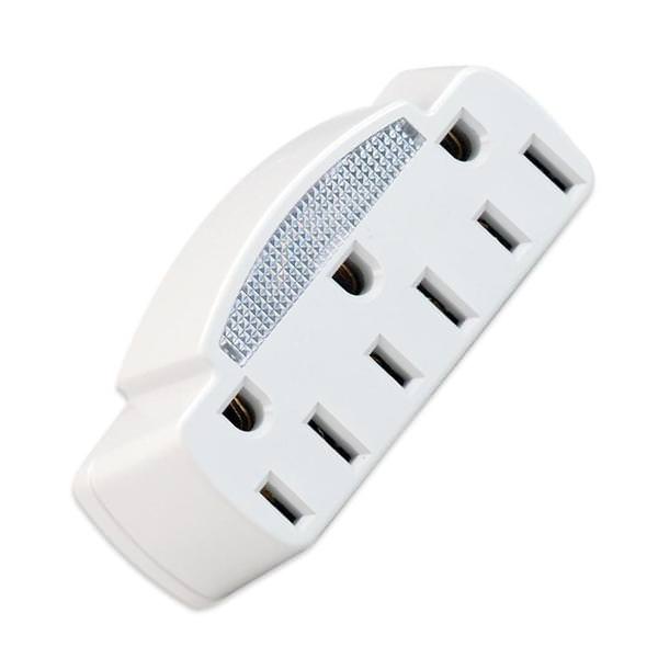 Glow Light White Single To Triple Adapter