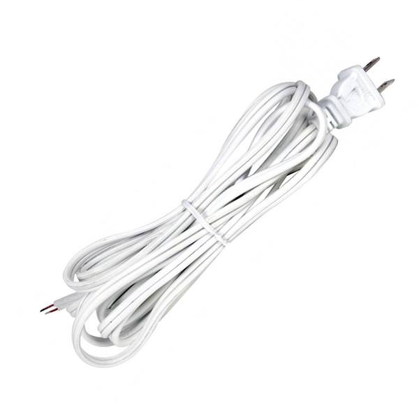 12' Molded Polarized Tinned Tipped White Cord Set