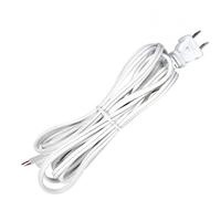 Satco 12' Molded Polarized Tinned Tipped White Cord Set