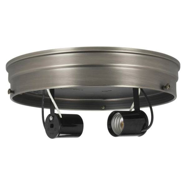 8" 2-Light Brushed Nickel Ceiling Pan