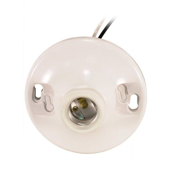 4.5" On-Off Pull Chain White Ceiling Receptacle