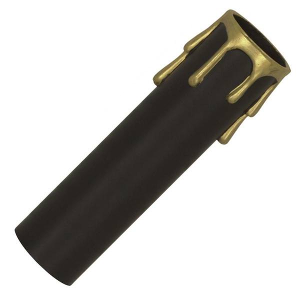 2" Gold Drip Black Candle Cover