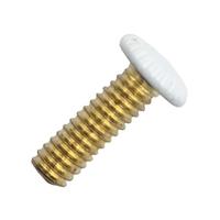 Satco 0.5" 8/32 Thread White Steel Knurled Head Thumb Screw