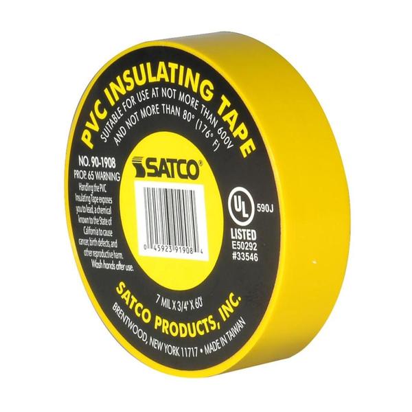 60' Yellow PVC Insulating Electrical Tape