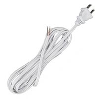 Satco 12' Polarized Tinned Tipped White Cord Set
