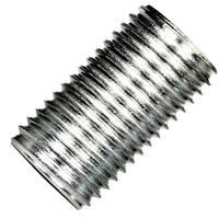 Satco 0.9" 1/4 IP Zinc Plated Silver Steel Nipple