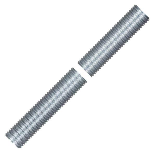 8" 1/4 IP Zinc Plated Silver Steel Nipple