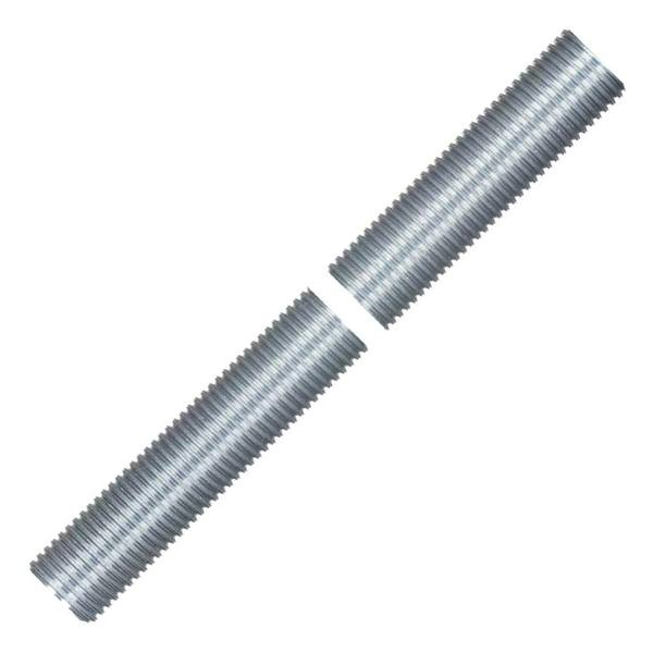 11" 1/4 IP Zinc Plated Silver Steel Nipple