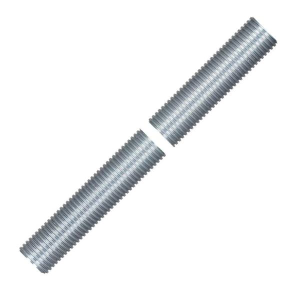 24" 1/4 IP Zinc Plated Silver Steel Nipple