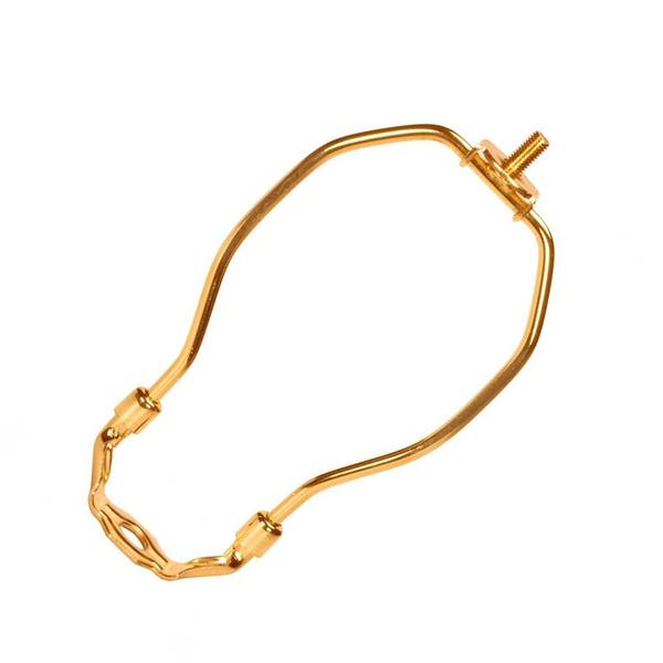 6" Heavy Duty 1/8 IP  Polished Steel Brass Lamp Harp