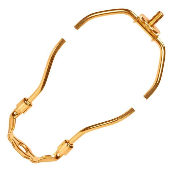 14" Heavy Duty Polished Brass Steel Lamp Harp