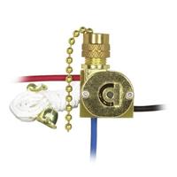 Satco 6" 3-Way Nickel Plated Canopy Switch with Pull Chain