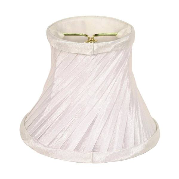 5" White Swirl Folded Pleat Clip On Shade
