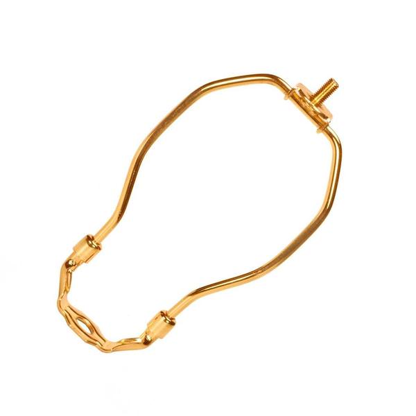 6" Light Duty Polished Brass Steel Lamp Harp