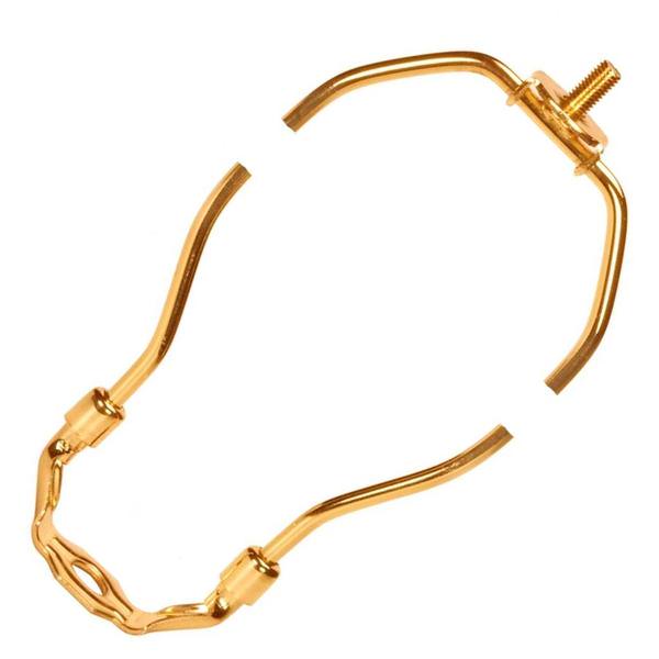 14" Light Duty Polished Brass Steel Lamp Harp