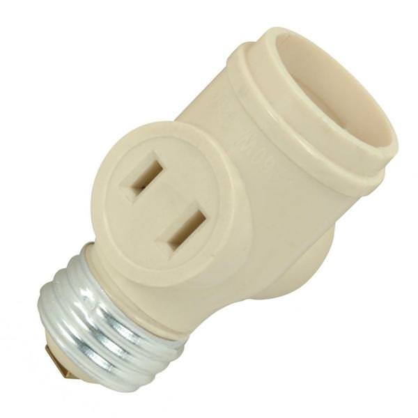 125 volt Medium Base Ivory Keyless Current Tap