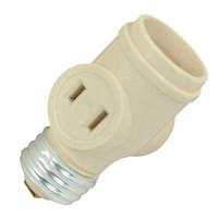 Satco 125 volt Medium Base Ivory Keyless Current Tap