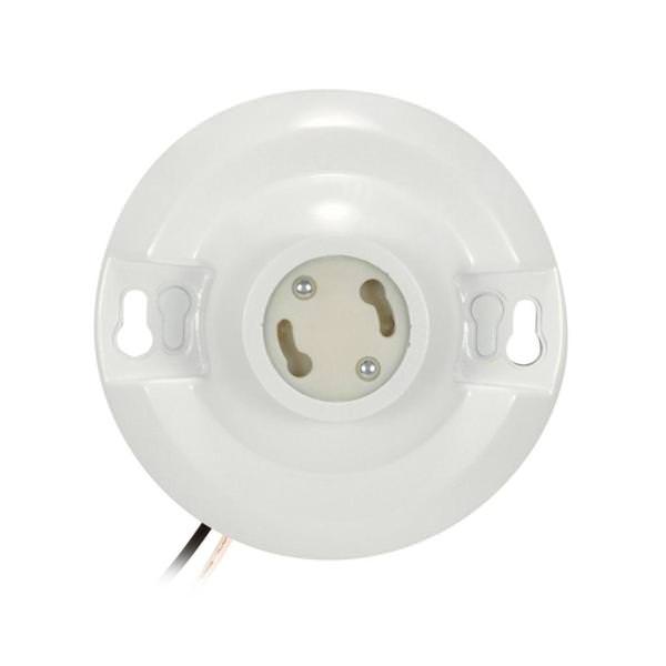 4.5" Keyless Phenolic GU24 Base White Ceiling Receptacle