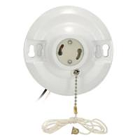 Satco 4.5" On-Off GU24 Base Phenolic Brass Ceiling Receptacle with Pull Chain