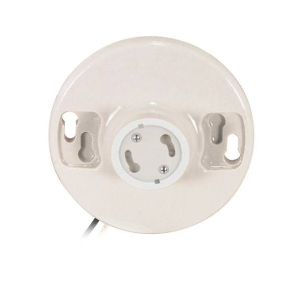 4.4" Keyless GU24 base - Porcelain White Ceiling Receptacle