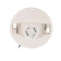 Satco 4.4" Keyless GU24 base - Porcelain White Ceiling Receptacle