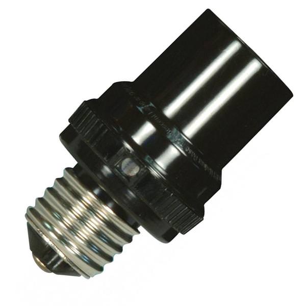 120 volt Photocell Medium to Medium Base Black Adapter 