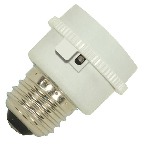 1.5" 60 watt 120 volt Photocell Medium to GU24 Base White Socket Adapter