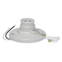 Satco 250 watt On-Off Glazed Porcelain White Ceiling Receptacle with Pull Chain