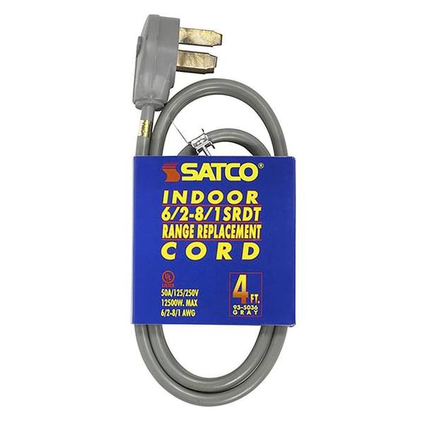 4' 12500 watt Indoor Gray Replacement Range Cord