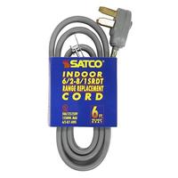 Satco 6' 12500 watt Indoor Gray Replacement Range Cord